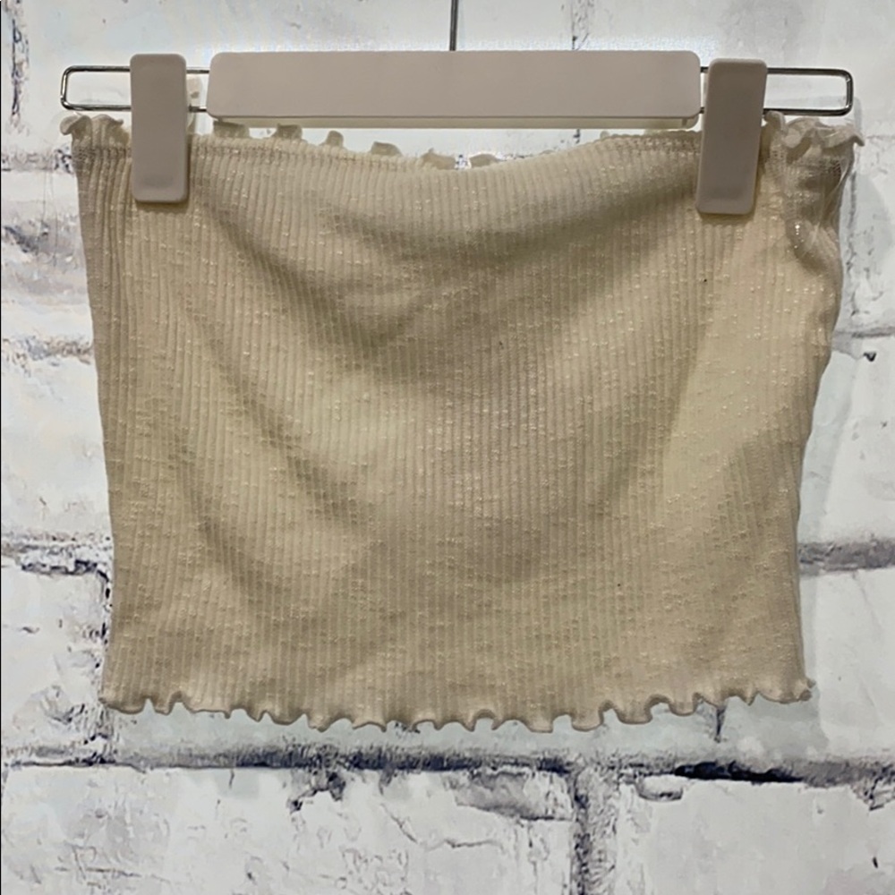 White cropped Tube Top